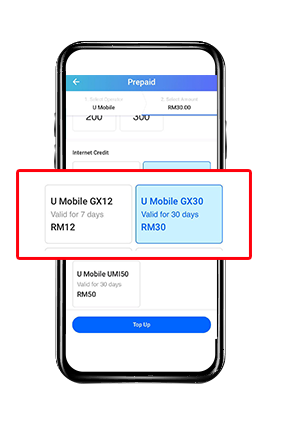 Umobile prepaid package