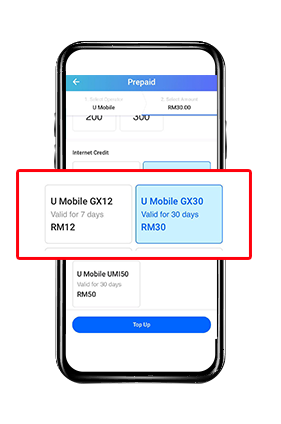 Prepaid TnG step 3 Image U Mobile