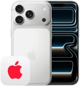 Side by side, iPhone 17 Pro, back exterior, Pro camera system, three lenses, microphone, flash, iPhone 17 Pro, front exterior all screen design