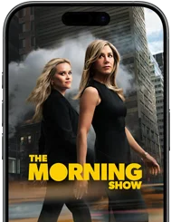 An iPhone 17 front screen showing the Apple TV+ series the Morning Show