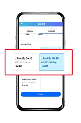 Prepaid TnG step 3 Image U Mobile