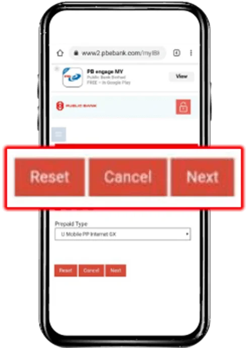 Prepaid Public Bank Step 3 Image U Mobile