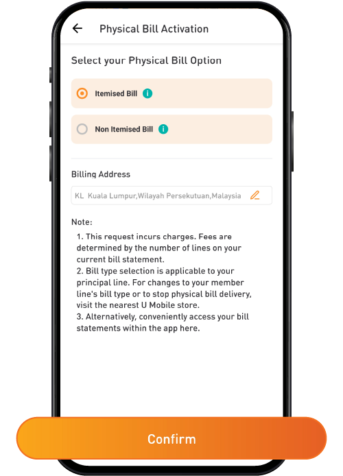 Postpaid Postpaid Physical Bill Statement 3 Image U Mobile
